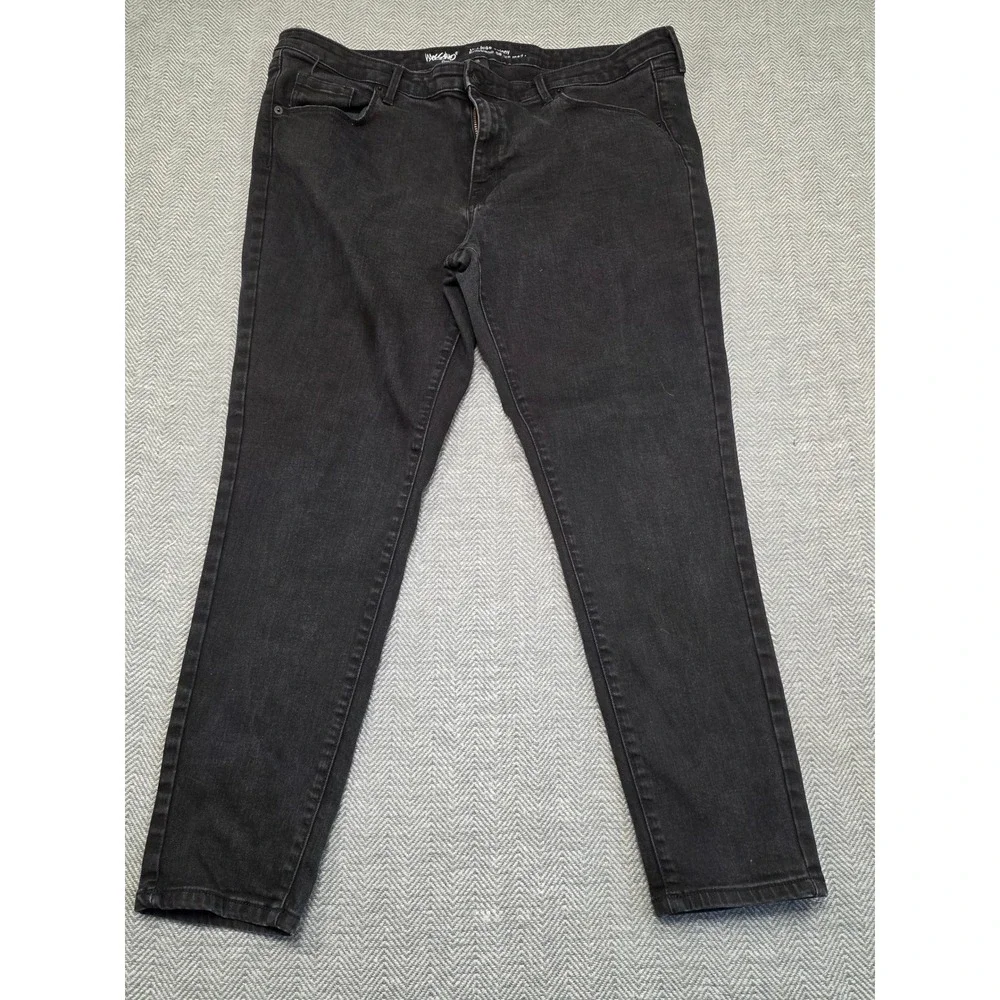 Mossimo Mid Rise Skinny Black Power Stretch Denim Jeans Womens 18S Short 34